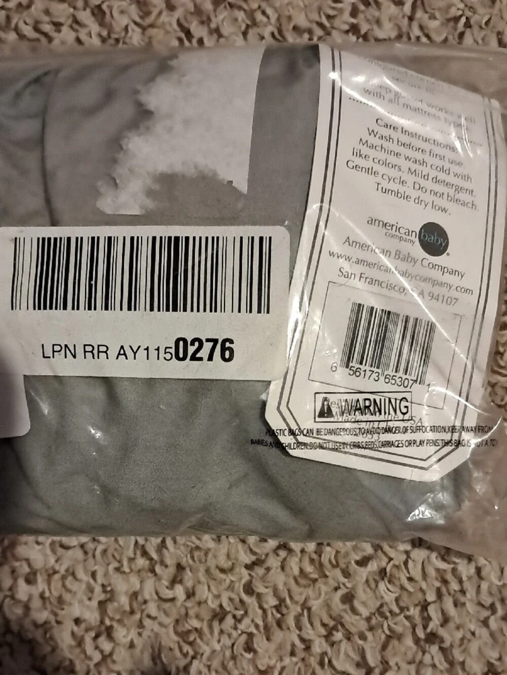 American Baby Mini Crib Matress Sheet  in Gray